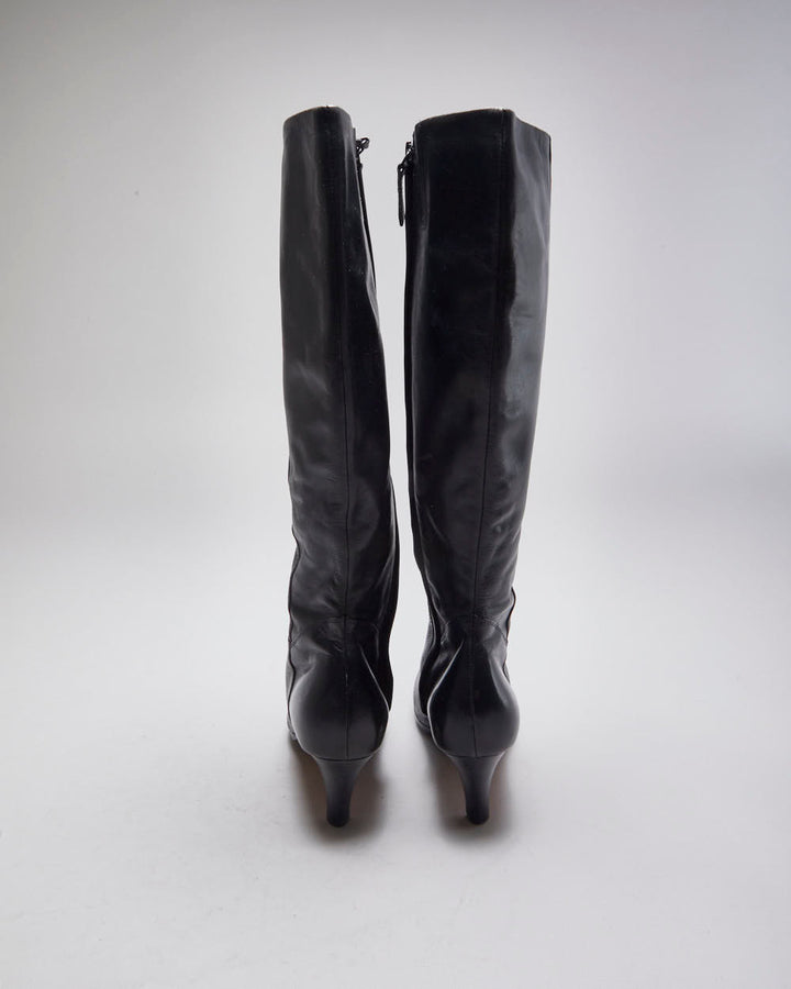 Cole Hann x Nike Air Black Leather Heeled Boots - UK4