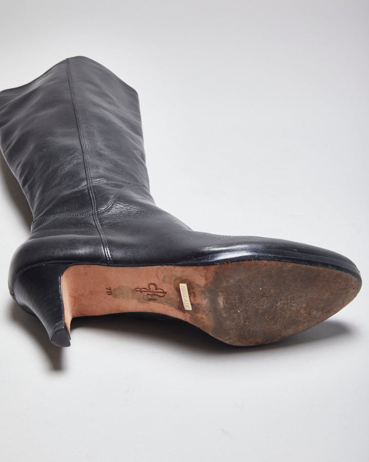 Cole Hann x Nike Air Black Leather Heeled Boots - UK4