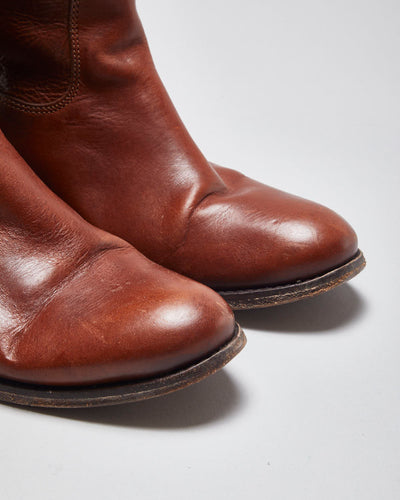 Vintage Frye Brown Leather Boots - UK5.5