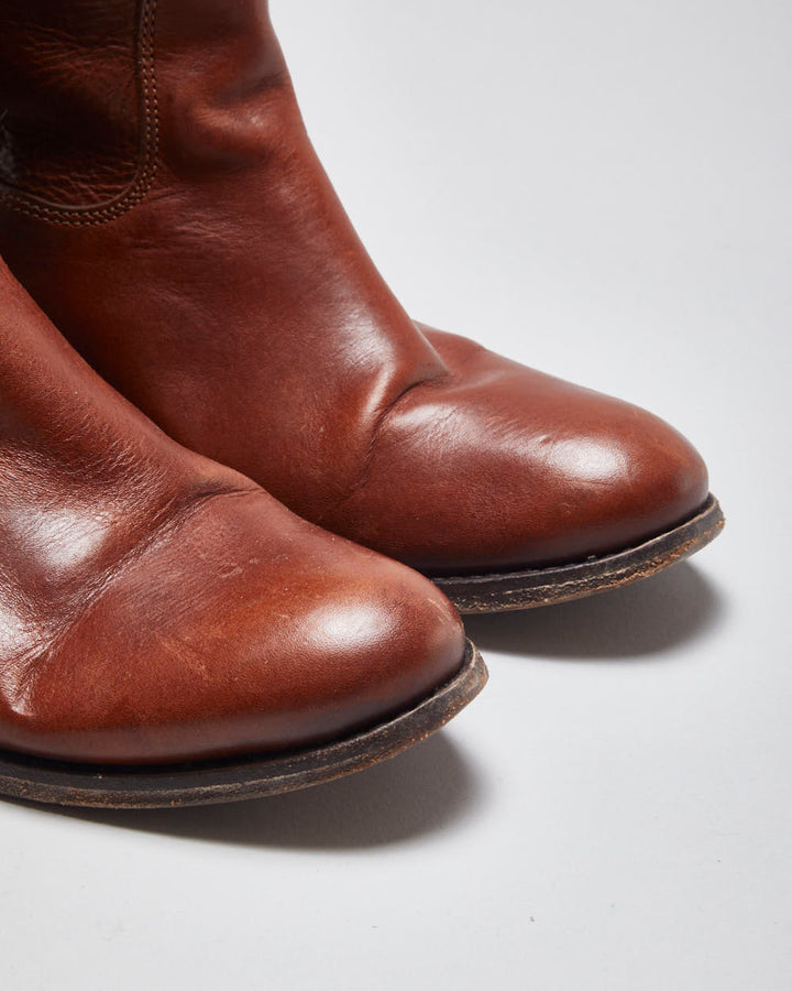 Vintage Frye Brown Leather Boots - UK5.5