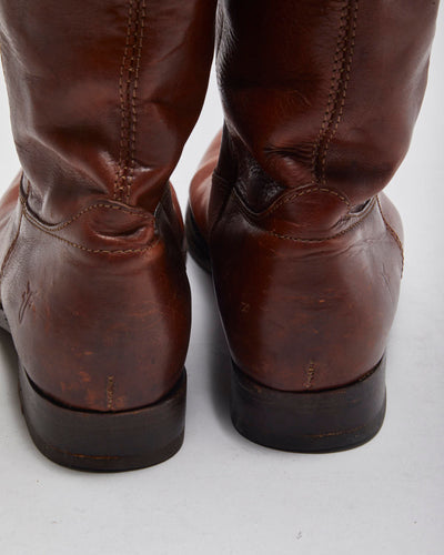 Vintage Frye Brown Leather Boots - UK5.5