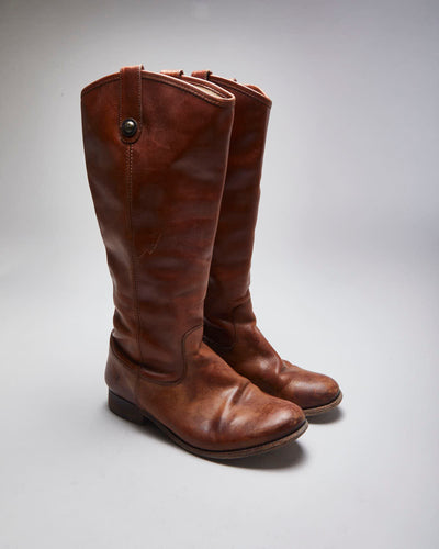 Vintage Frye Brown Leather Boots - UK5.5