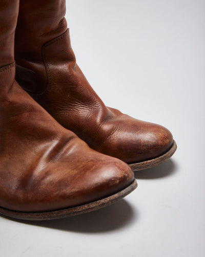 Vintage Frye Brown Leather Boots - UK5.5
