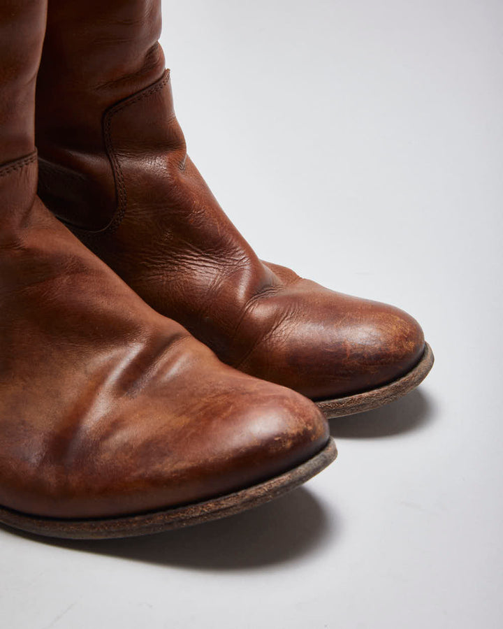 Vintage Frye Brown Leather Boots - UK5.5