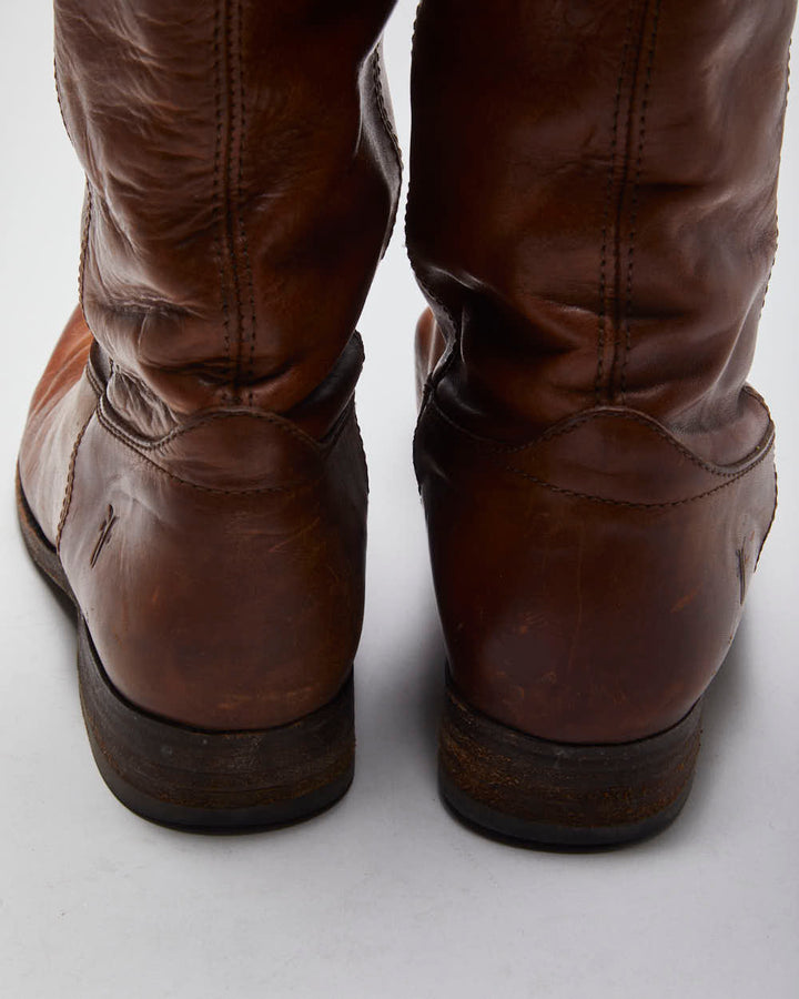 Vintage Frye Brown Leather Boots - UK5.5