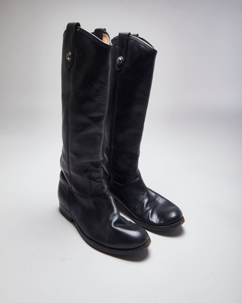 Vintage Frye Black Leather Boots - UK5