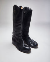 Vintage Frye Black Leather Boots - UK5