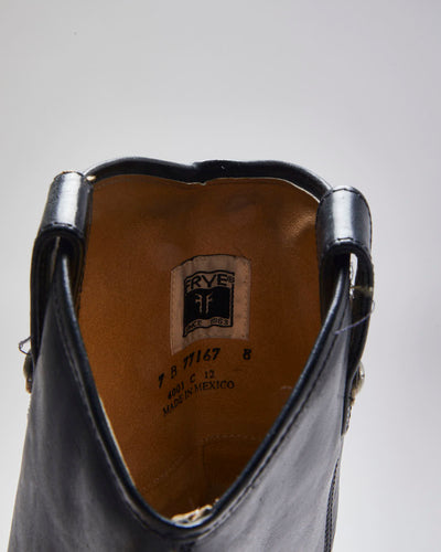 Vintage Frye Black Leather Boots - UK5