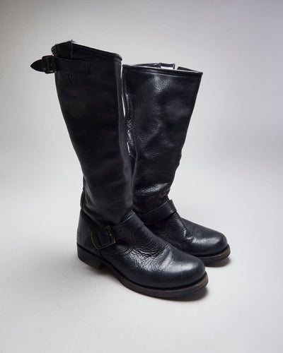 Vintage Women's Frye Engineer Buckle Ankle Boots - UK 6