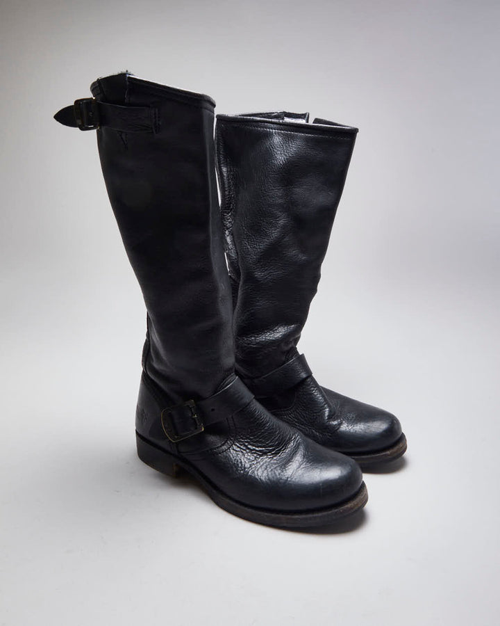 Vintage Women's Frye Engineer Buckle Ankle Boots - UK 6