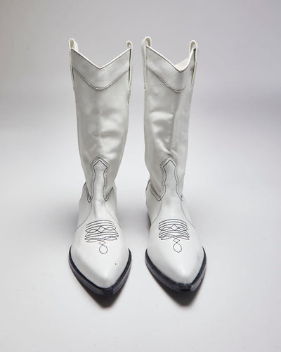 Vintage Women's DKNY Leather Ankle Cowboy Boots - UK 5