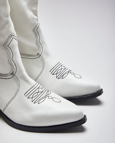 Vintage Women's DKNY Leather Ankle Cowboy Boots - UK 5