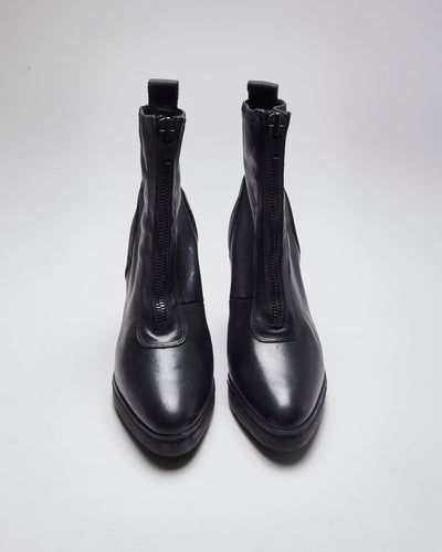 Vintage Women's Alexander Wang x H&M Heeled Front Zip Boot - UK 3