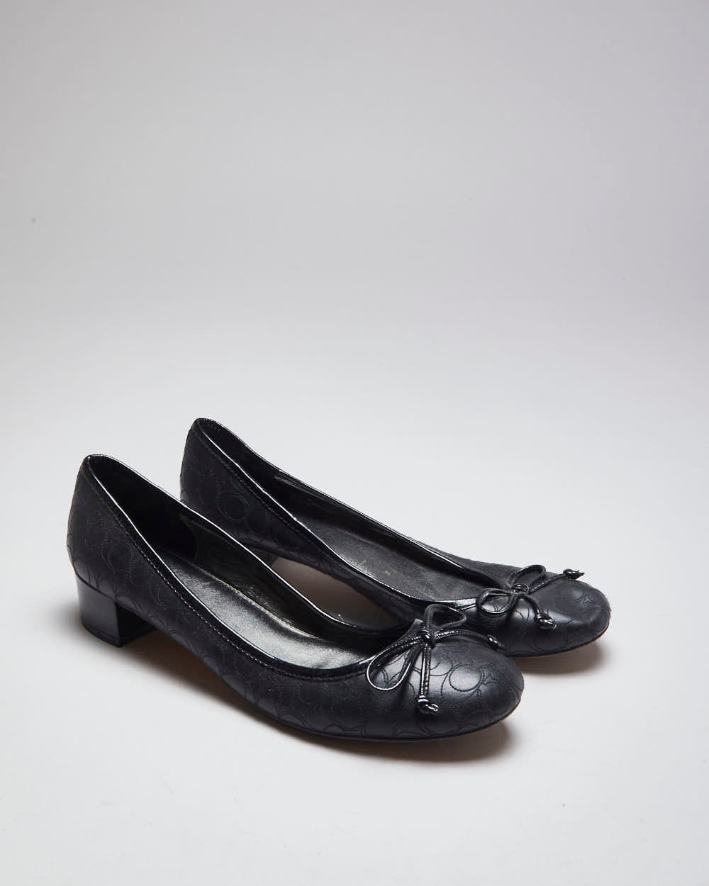 Vintage Women's Y2K Coach Monogram Heeled Ballerina Pumps - UK 8
