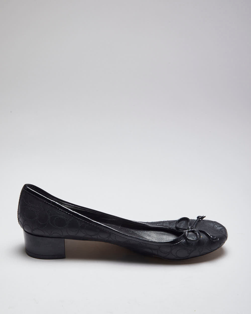 Vintage Women's Y2K Coach Monogram Heeled Ballerina Pumps - UK 8