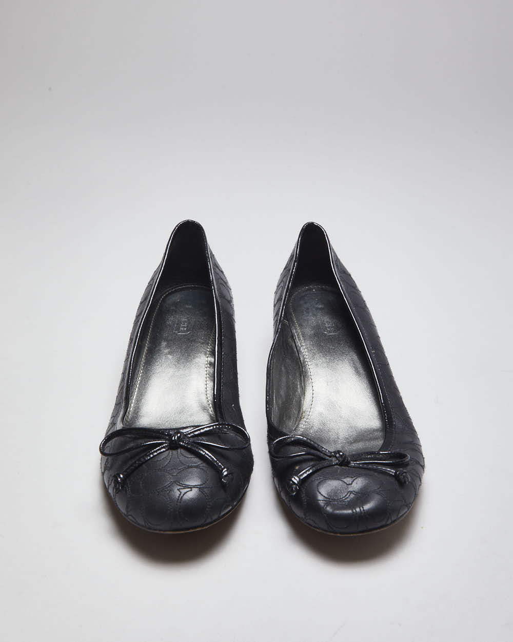 Vintage Women's Y2K Coach Monogram Heeled Ballerina Pumps - UK 8