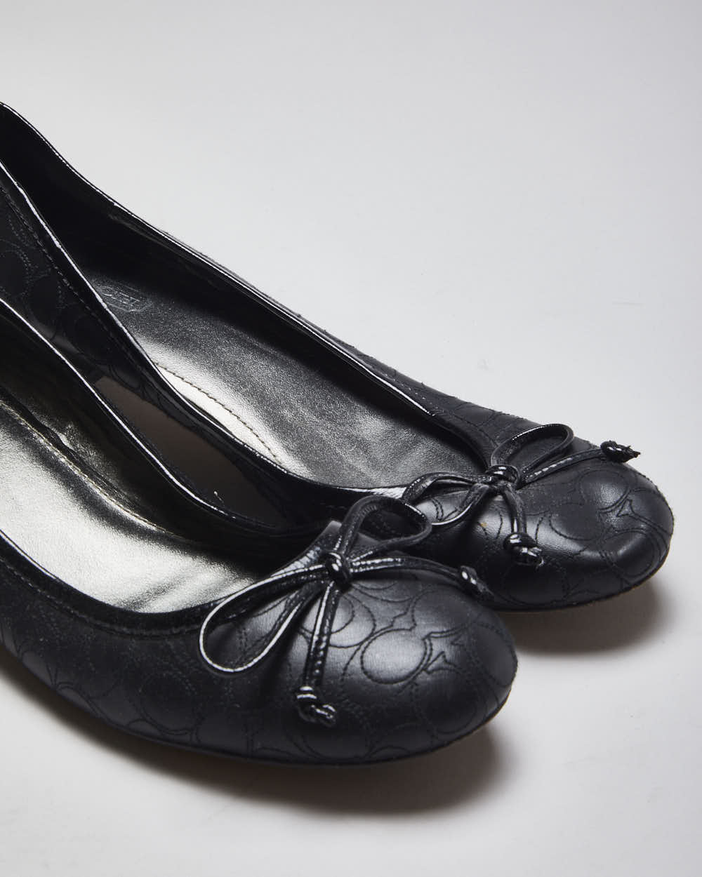 Vintage Women's Y2K Coach Monogram Heeled Ballerina Pumps - UK 8
