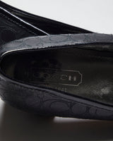 Vintage Women's Y2K Coach Monogram Heeled Ballerina Pumps - UK 8