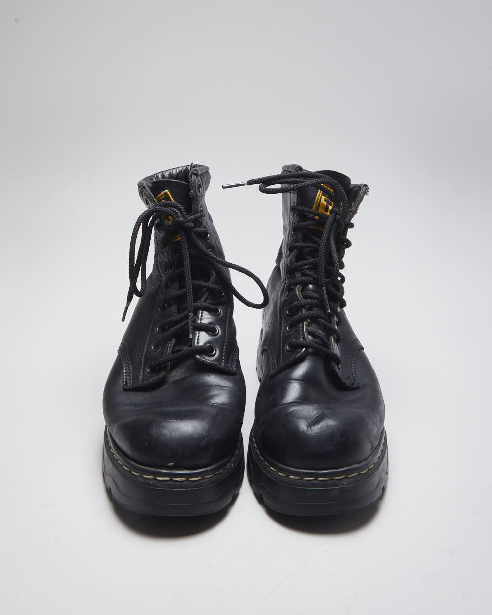 Vintage Women's Y2K Roots Leather Platform Boots - UK 5