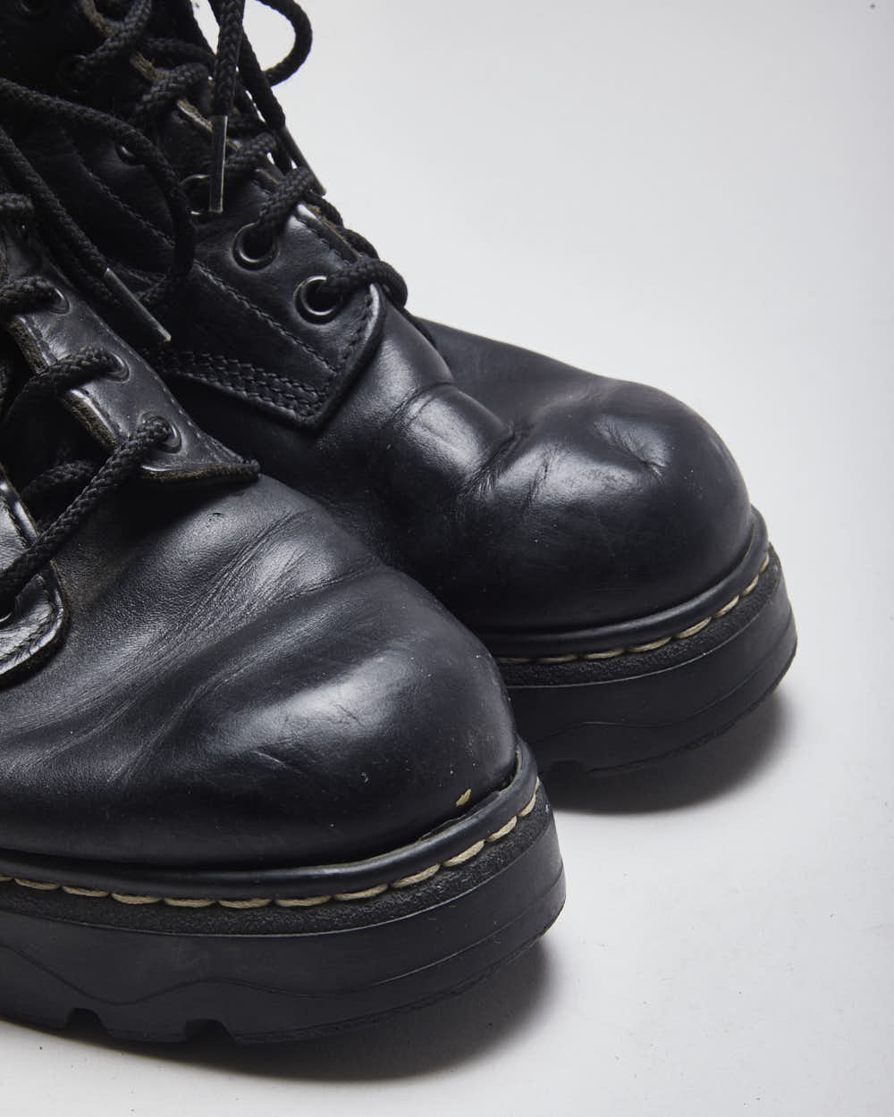 Vintage Women's Y2K Roots Leather Platform Boots - UK 5