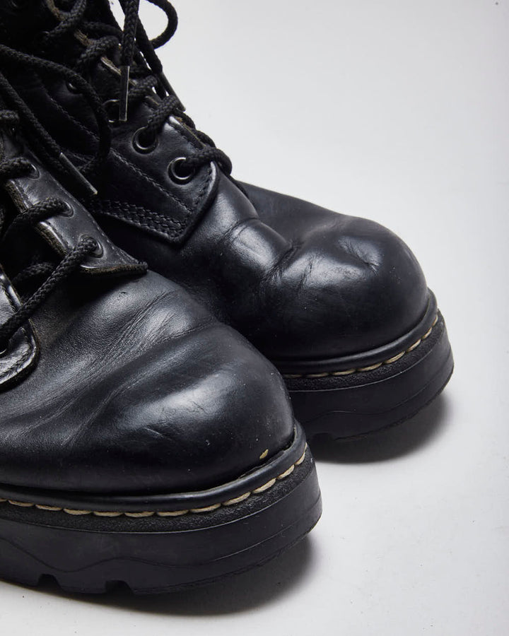 Vintage Women's Y2K Roots Leather Platform Boots - UK 5