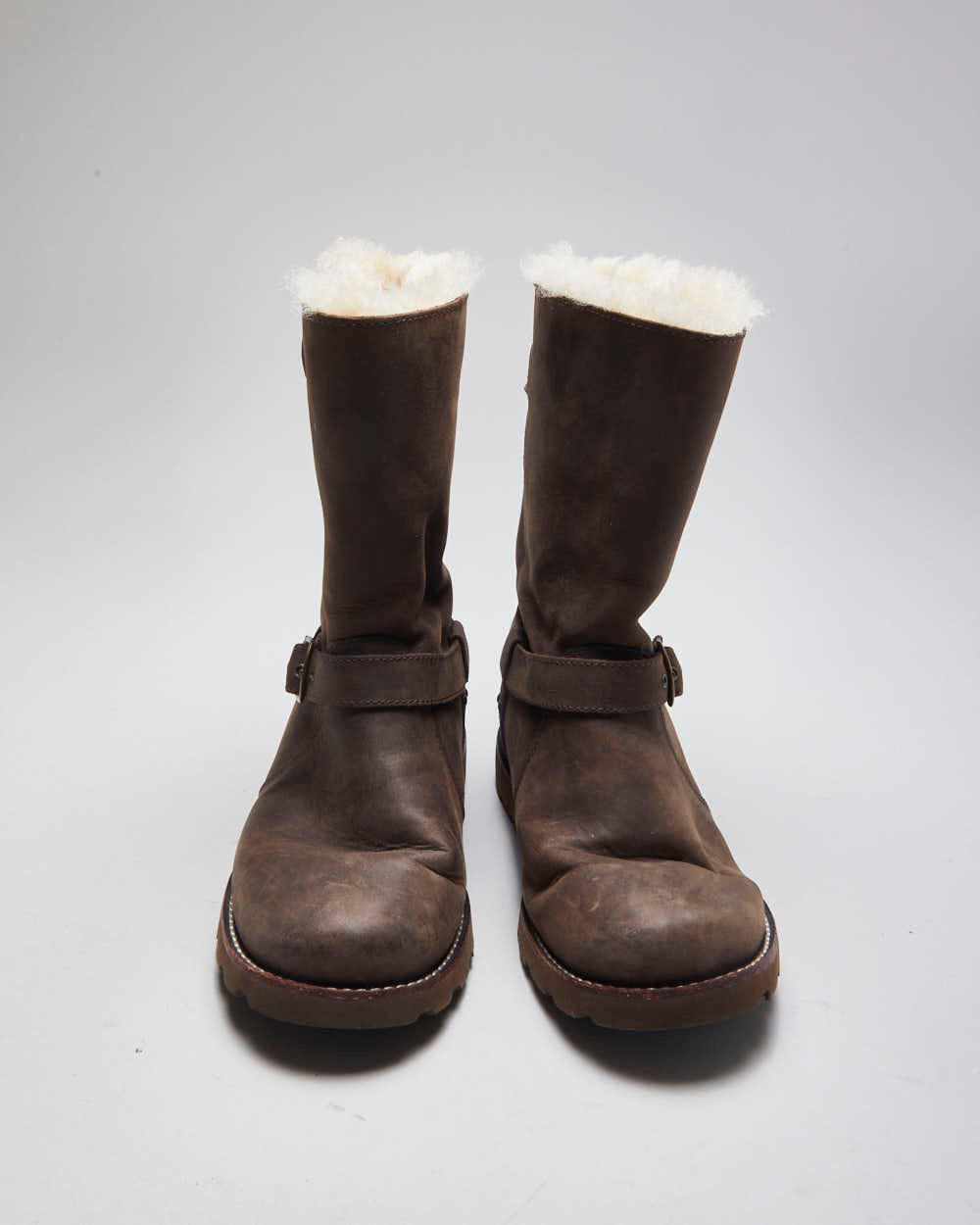 Vintage Women's Ugg Leather Insulated Buckle Ankle Boots - UK 4.5