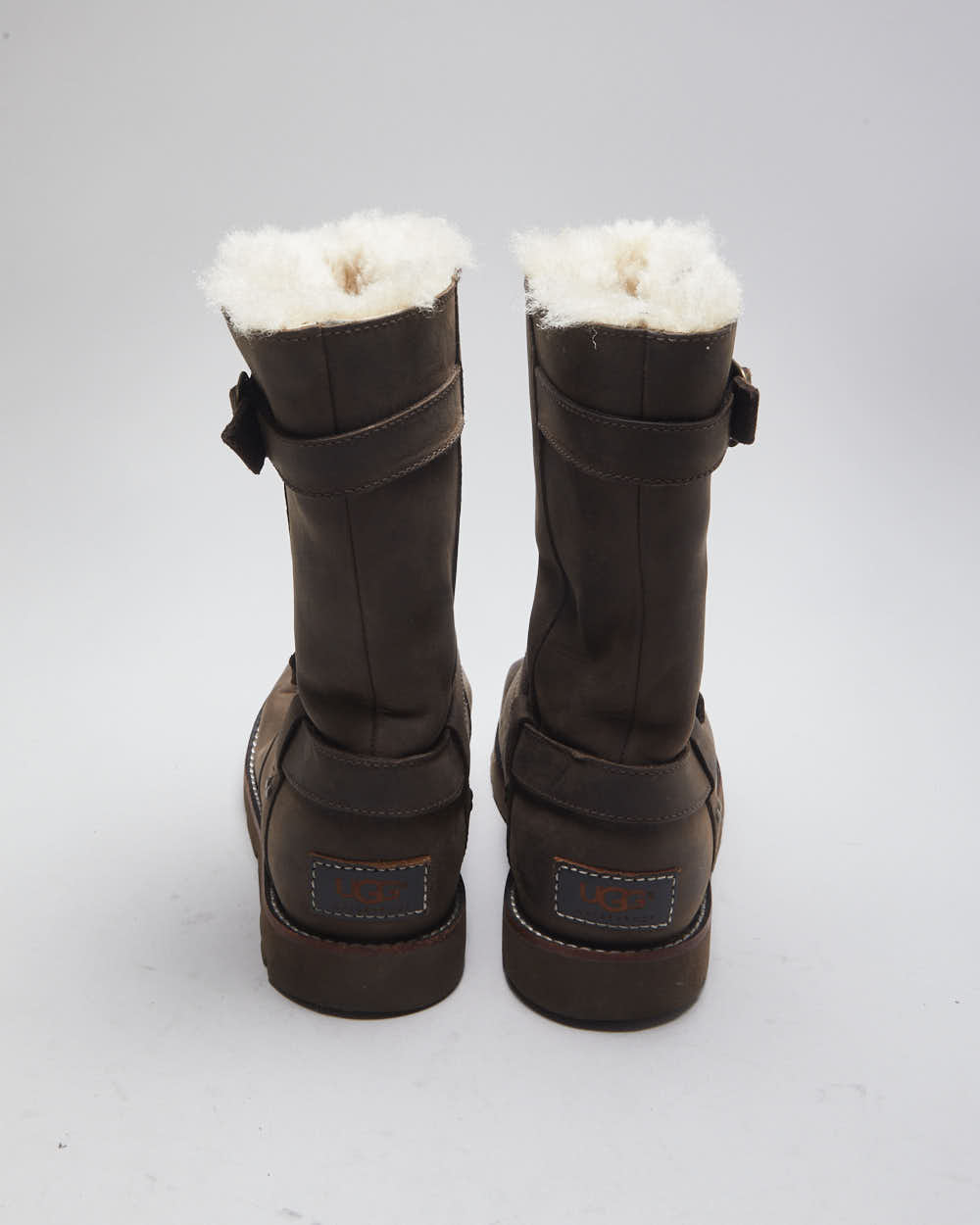 Vintage Women's Ugg Leather Insulated Buckle Ankle Boots - UK 4.5
