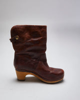 Vintage Women's Ugg Leather Insulated Heel Ankle Boots - UK 4.5