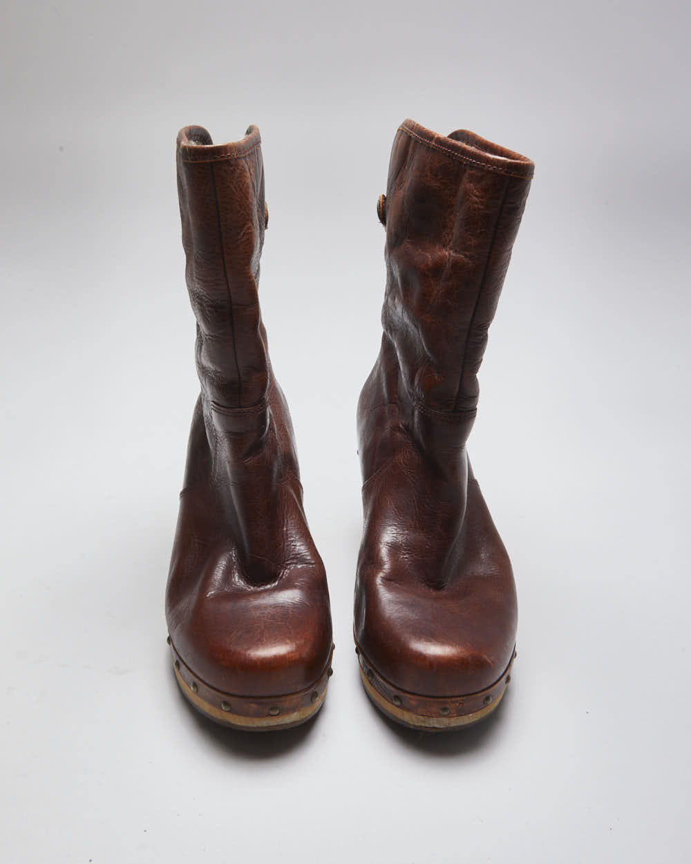Vintage Women's Ugg Leather Insulated Heel Ankle Boots - UK 4.5