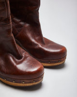 Vintage Women's Ugg Leather Insulated Heel Ankle Boots - UK 4.5