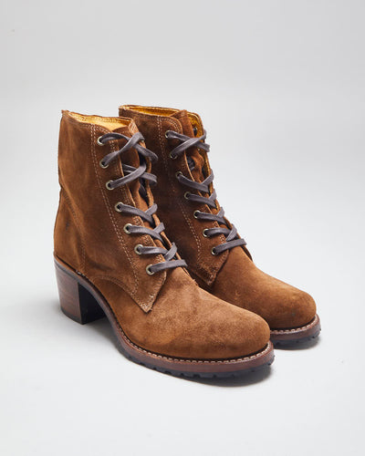 Vintage 90's Women's Frye Suede Heeled Ankle Boots - UK 6