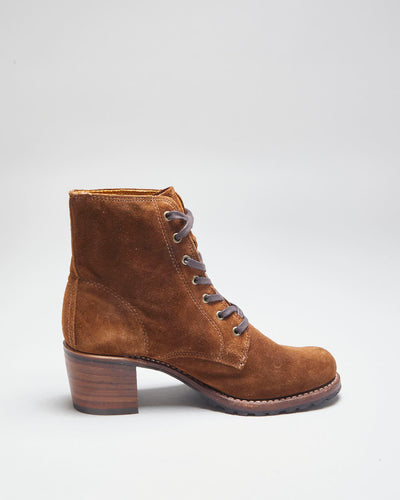 Vintage 90's Women's Frye Suede Heeled Ankle Boots - UK 6