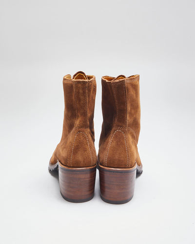 Vintage 90's Women's Frye Suede Heeled Ankle Boots - UK 6