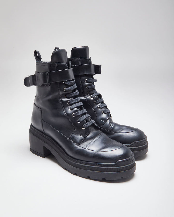 Vintage Salvatore Ferragamo Heeled Black Ankle Boots - UK 8