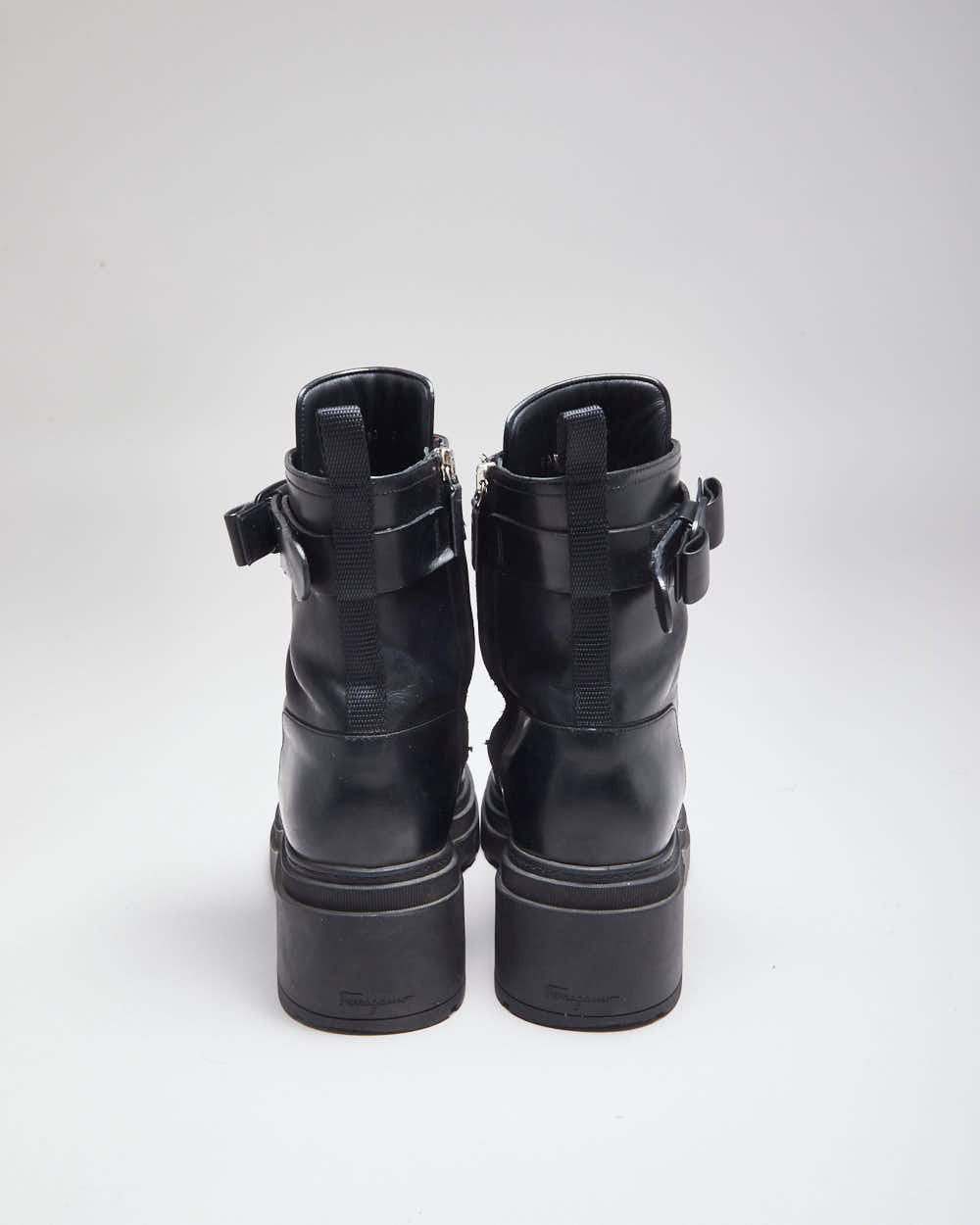 Vintage Salvatore Ferragamo Heeled Black Ankle Boots - UK 8