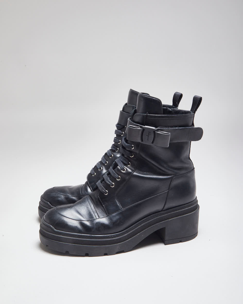 Vintage Salvatore Ferragamo Heeled Black Ankle Boots - UK 8