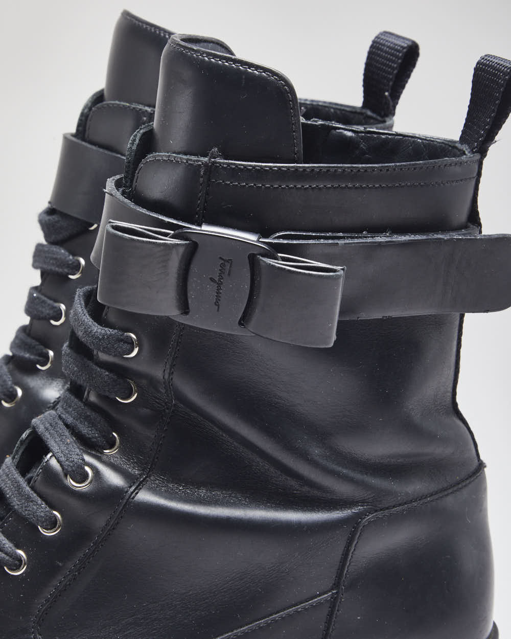 Vintage Salvatore Ferragamo Heeled Black Ankle Boots - UK 8