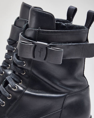 Vintage Salvatore Ferragamo Heeled Black Ankle Boots - UK 8