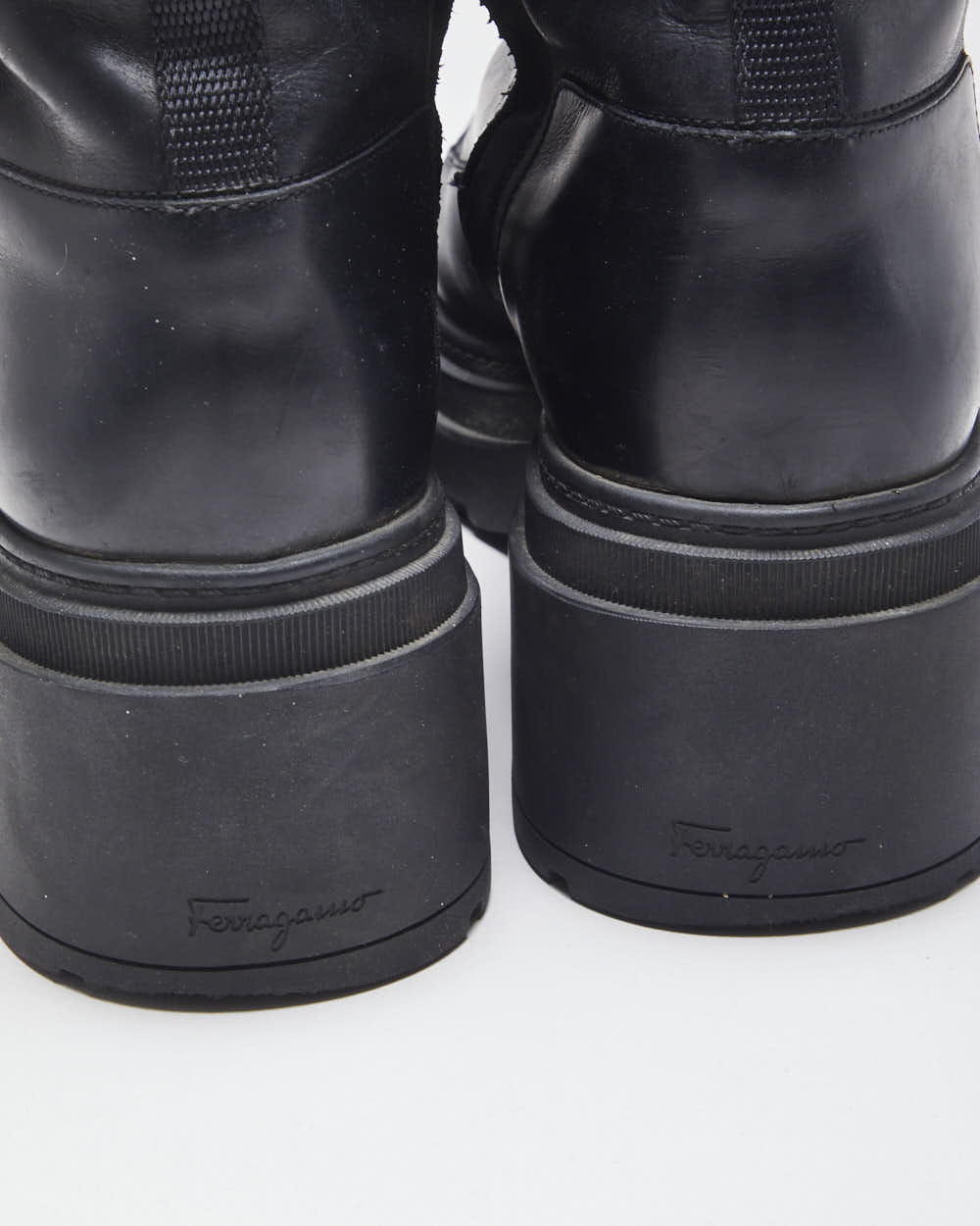 Vintage Salvatore Ferragamo Heeled Black Ankle Boots - UK 8