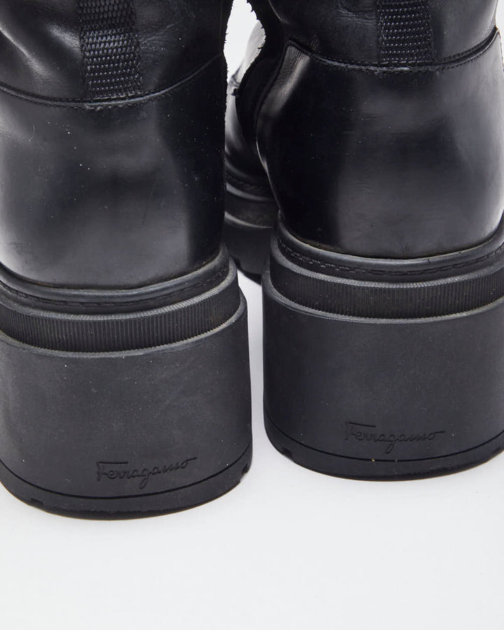 Vintage Salvatore Ferragamo Heeled Black Ankle Boots - UK 8