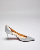 Vintage Women's Christian Louboutin Red Bottom Glitter Kitten Heeled Shoe - UK 4