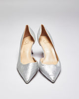 Vintage Women's Christian Louboutin Red Bottom Glitter Kitten Heeled Shoe - UK 4