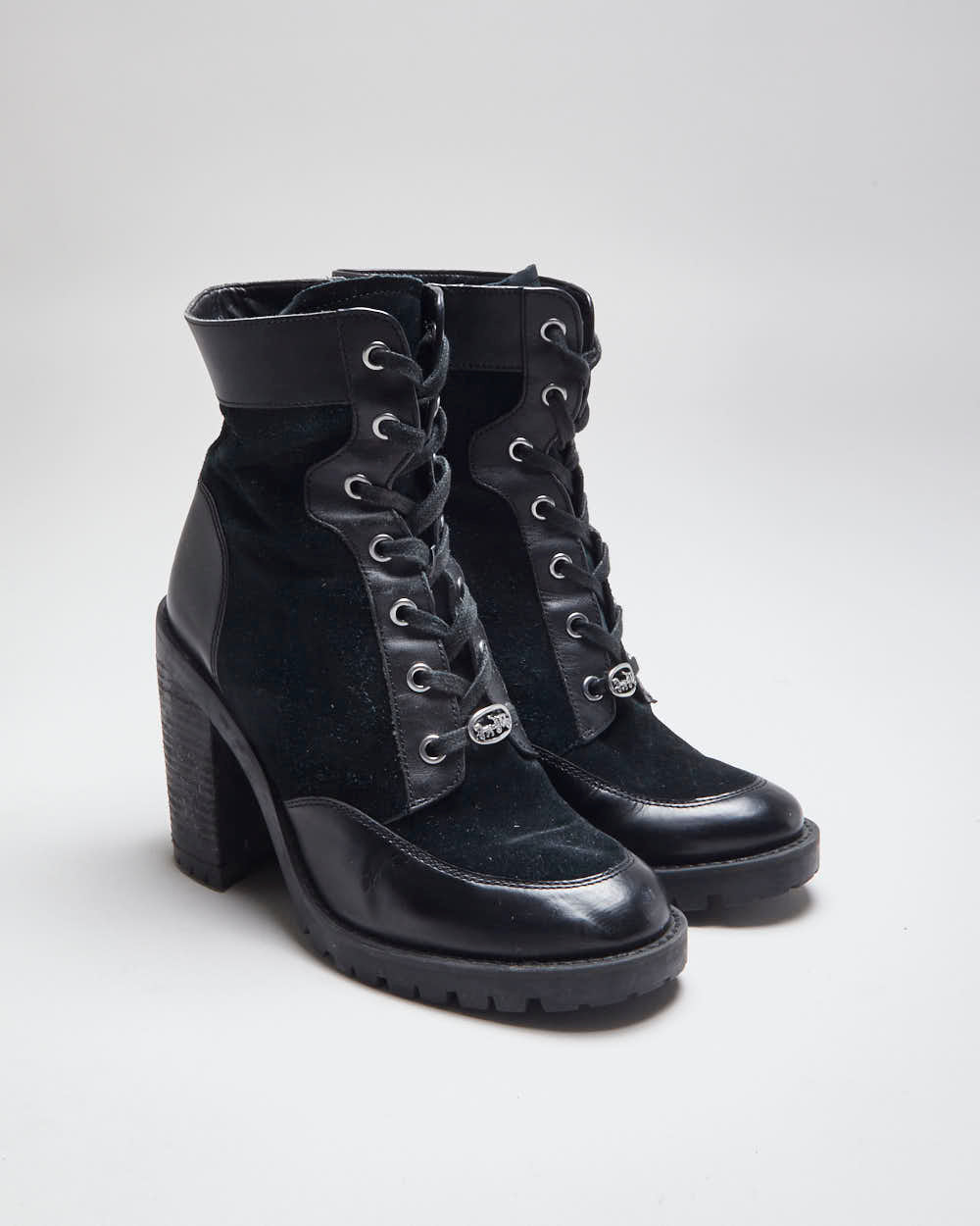 Vintage Y2K Women's Coach Heeled Ankle Boots - UK 5
