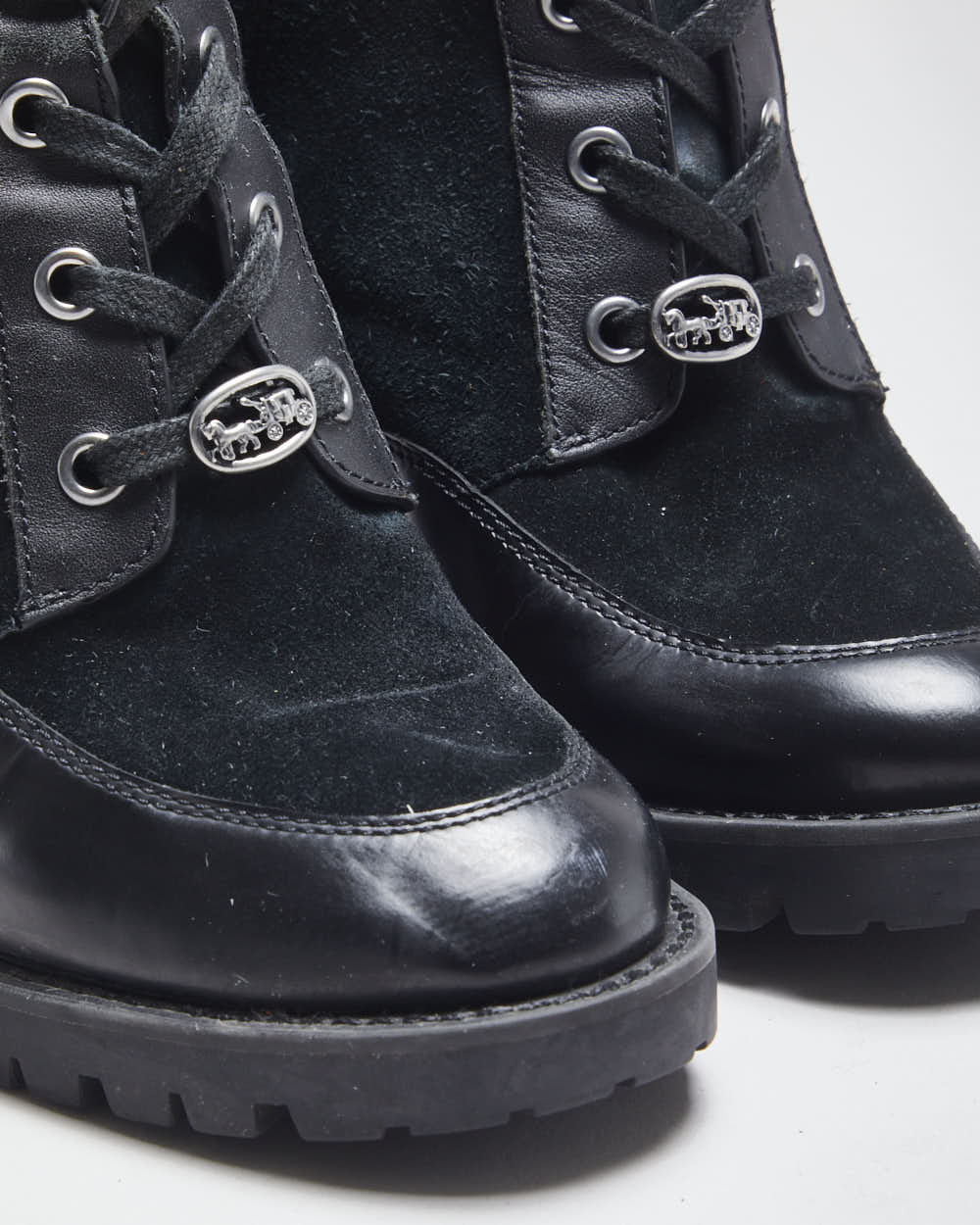 Vintage Y2K Women's Coach Heeled Ankle Boots - UK 5