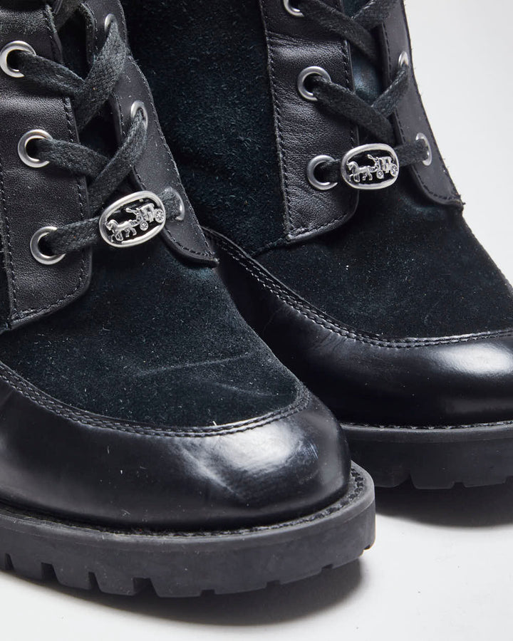 Vintage Y2K Women's Coach Heeled Ankle Boots - UK 5