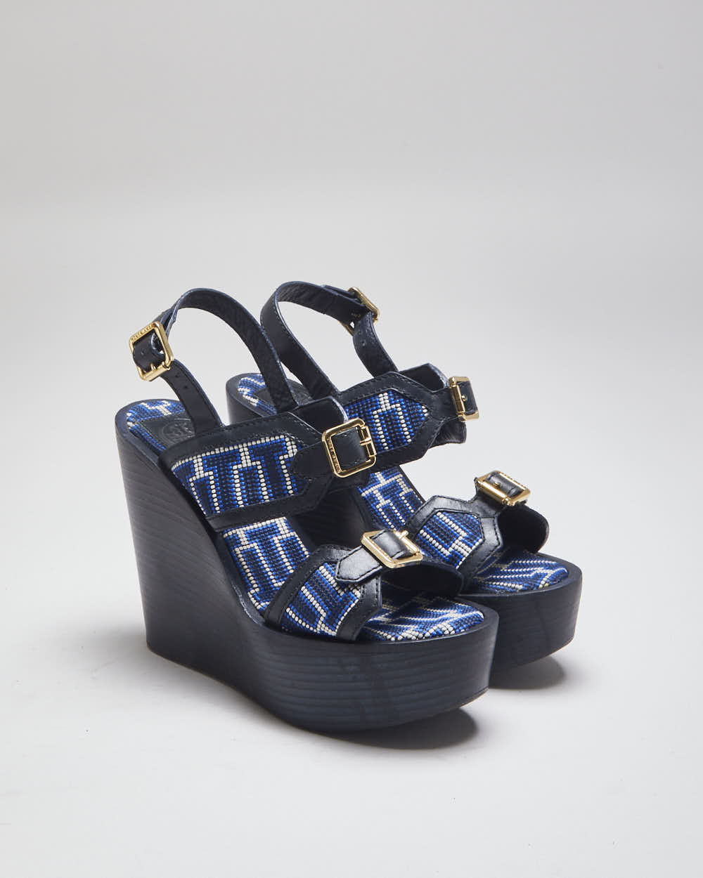 Vintage Y2K Women's Tory Burch Patterned Wedges - UK 6
