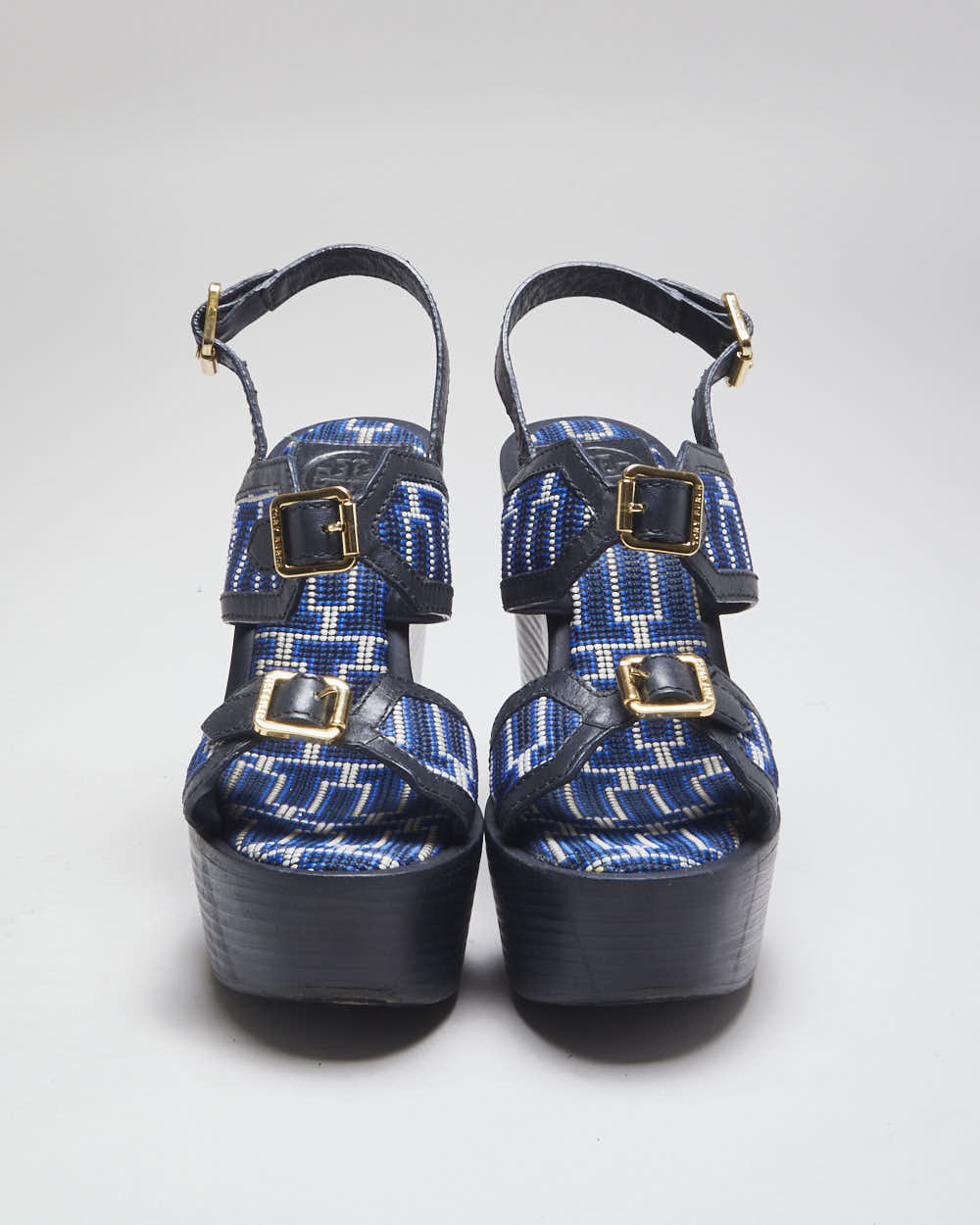 Vintage Y2K Women's Tory Burch Patterned Wedges - UK 6