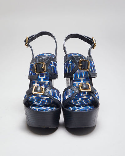 Vintage Y2K Women's Tory Burch Patterned Wedges - UK 6