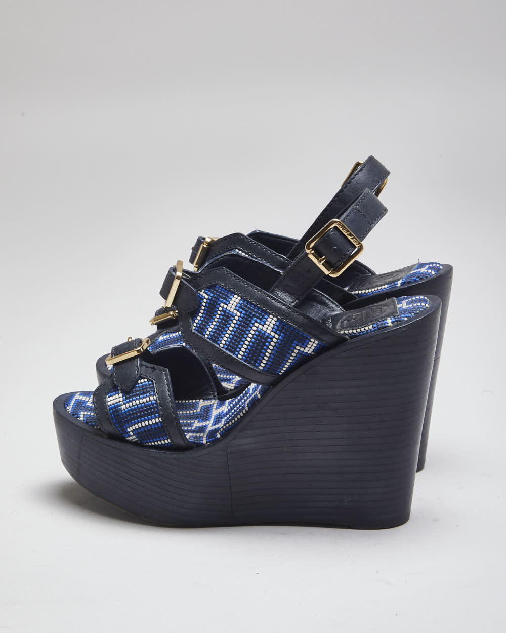 Vintage Y2K Women's Tory Burch Patterned Wedges - UK 6