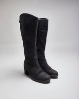 Vintage Y2K Women's Soft Leather High Heeled Boots - UK 3